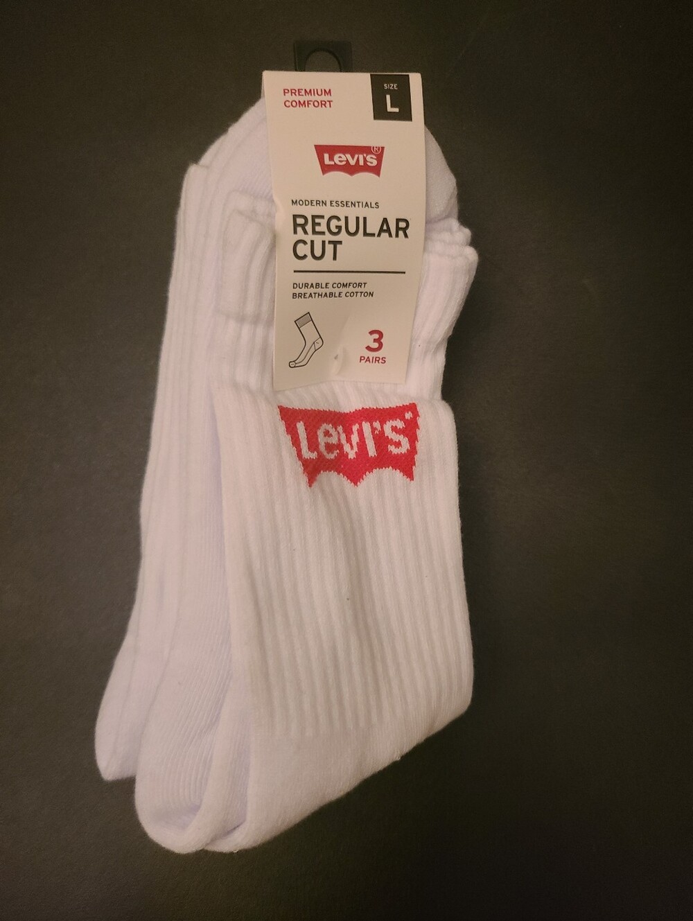 Levi's Pack Of Socks, Size L, New, please review photos for more details.